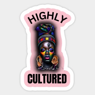 Highly Cultured Beautiful Black Woman Design Sticker